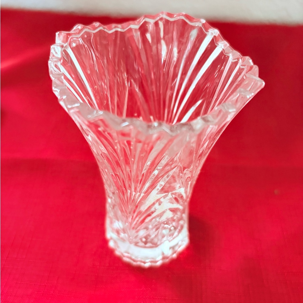 Small Crystal Cut Accent Vase